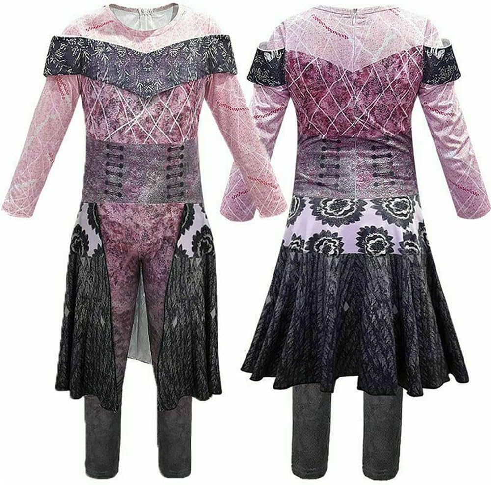 fyclemt Audrey Mal Fancy Dress Halloween Costumes for Girls Halloween Evil Queen Cosplay Long Sleeve Jumpsuit Kids Costumes - Image 6