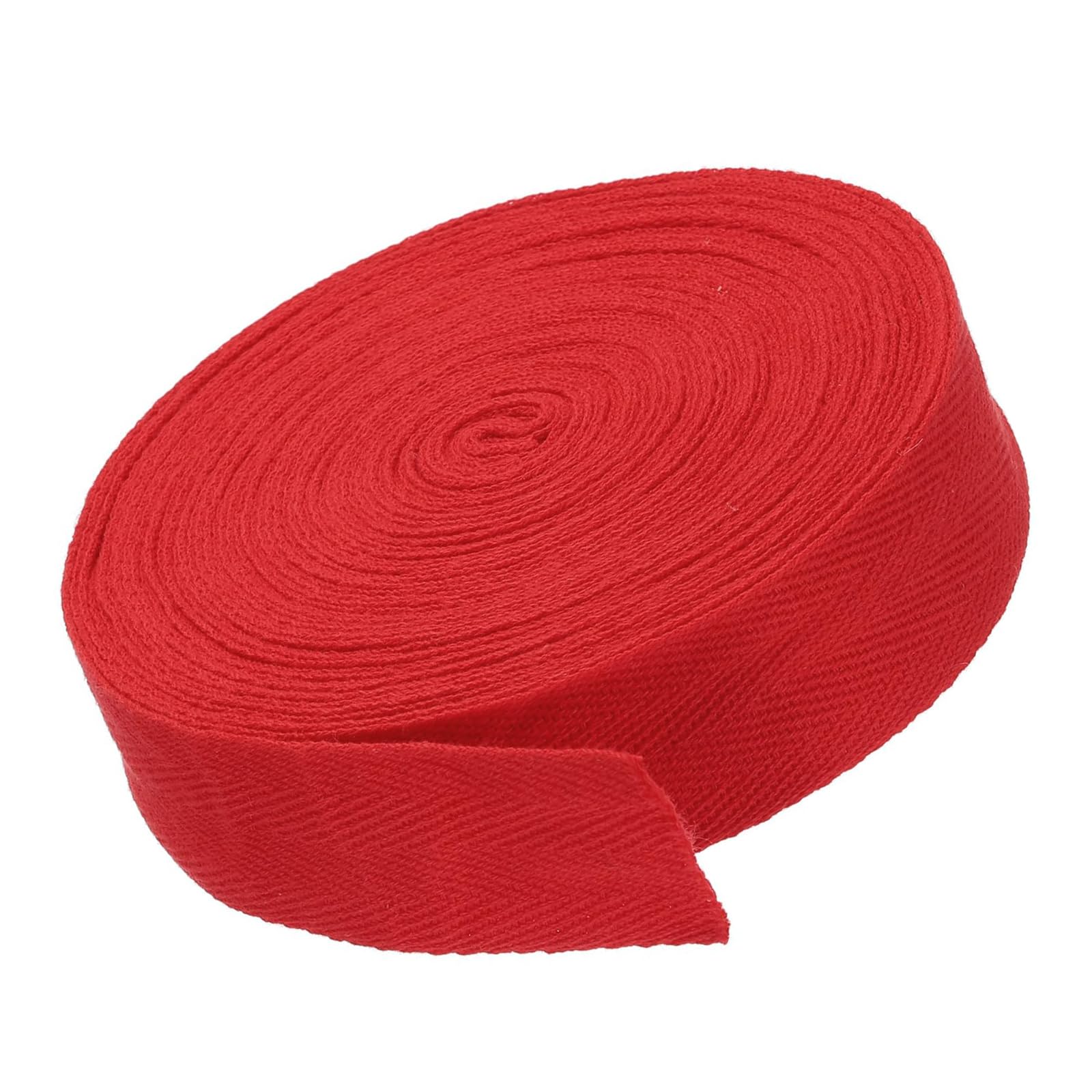 MACHSWON 1"/2.5cm Cotton Twill Tape 10 Yards Cotton Ribbon Bias Binding Tape Herringbone Webbing Trim for Sewing Gift Wrapping Craft DIY Red