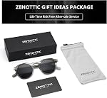ZENOTTIC Vintage Round Polarized Acetate Sunglasses for Women Men UV400 Protection Retro Sun Glasses