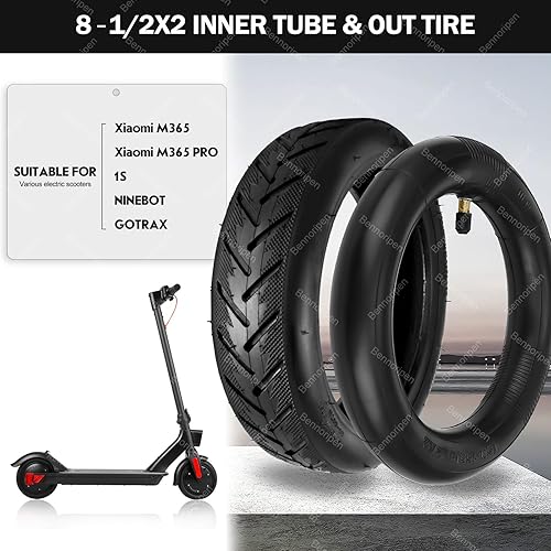 Miniatura 4 de Neumático de repuesto de scooter de 8.5 pulgadas y tubos interiores, 50/75-6.1 compatible con M365/Pro/1S, neumáticos de scooter eléctrico de 8 1/2