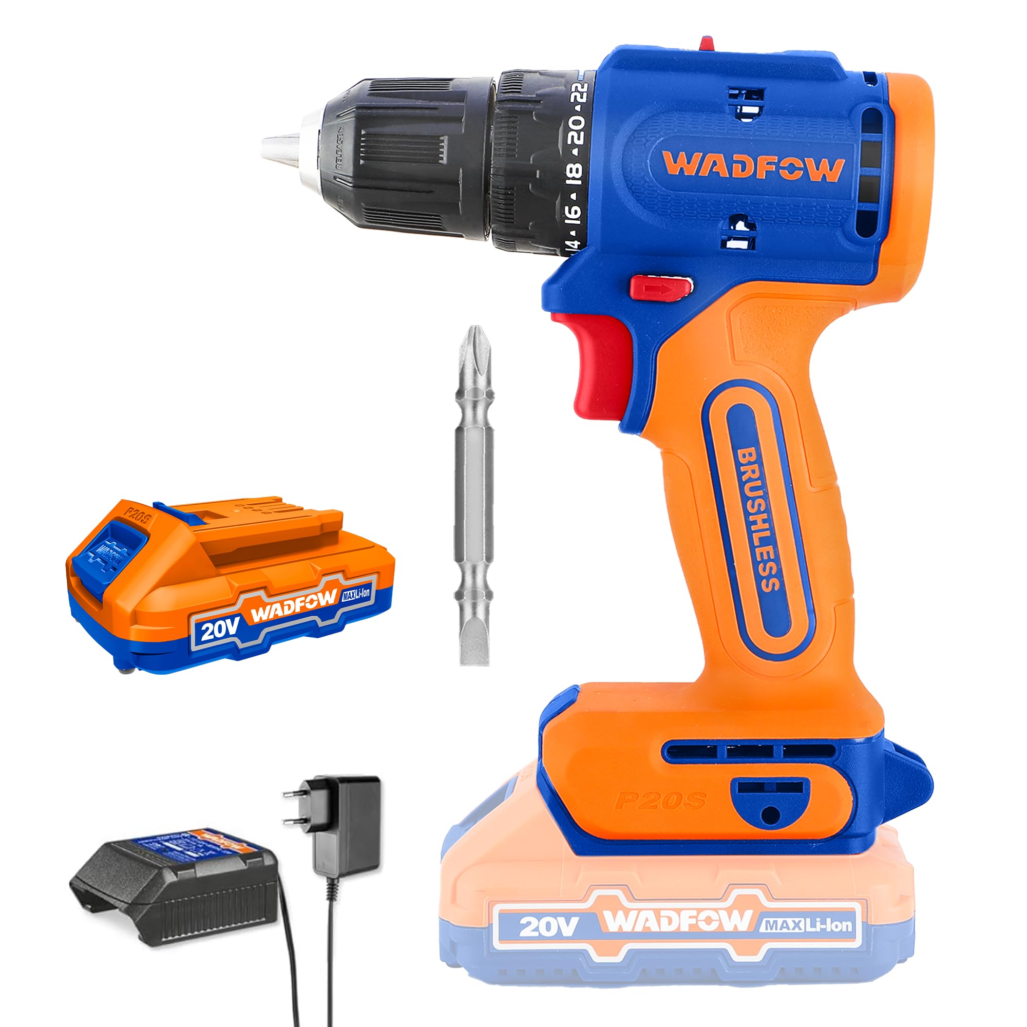 WADFOW Brushless Cordless Drill, 22+1 Torque Settings, 50Nm, 2 Speed, Mechanical 2-speed Gear, Drill Machine for Home Use, DIY, Professioanl Use (B0DB5R9KZ5) Amazon Price History, Amazon Price Tracker