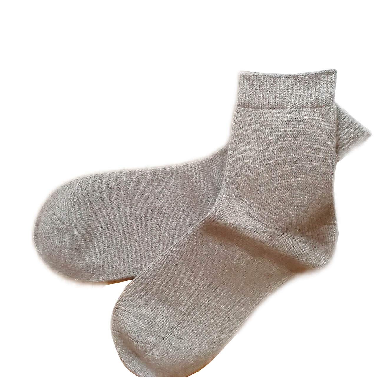 Pure Cashmere Women Men Unisex Ankle Short Causal Thick Socks, Smooth Toes and Heel Sewed by Handwork