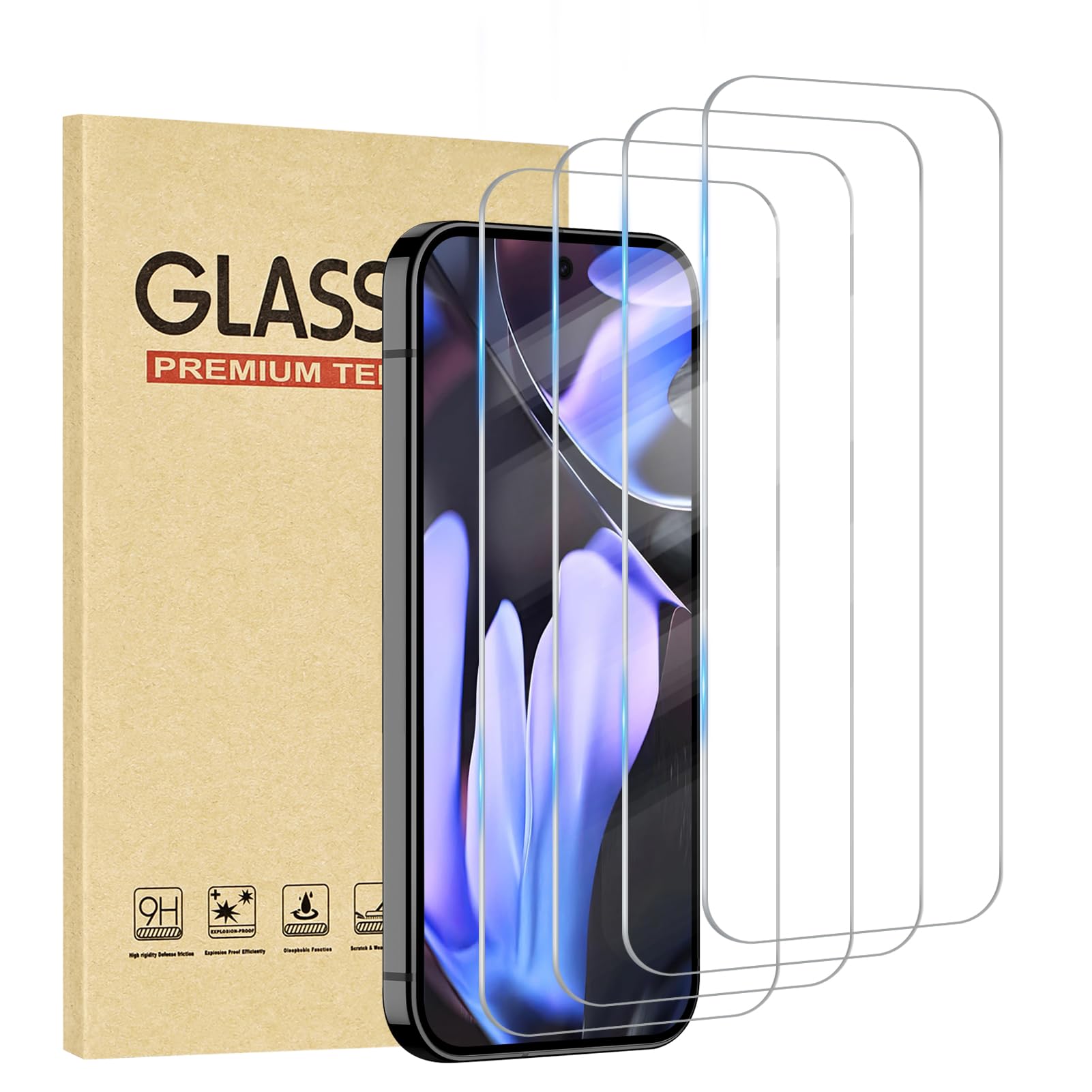 Pack De Films Verre Trempé HQSELECTION Pour Google Pixel 9 Et 9 Pro - Protection 9H Anti-rayures