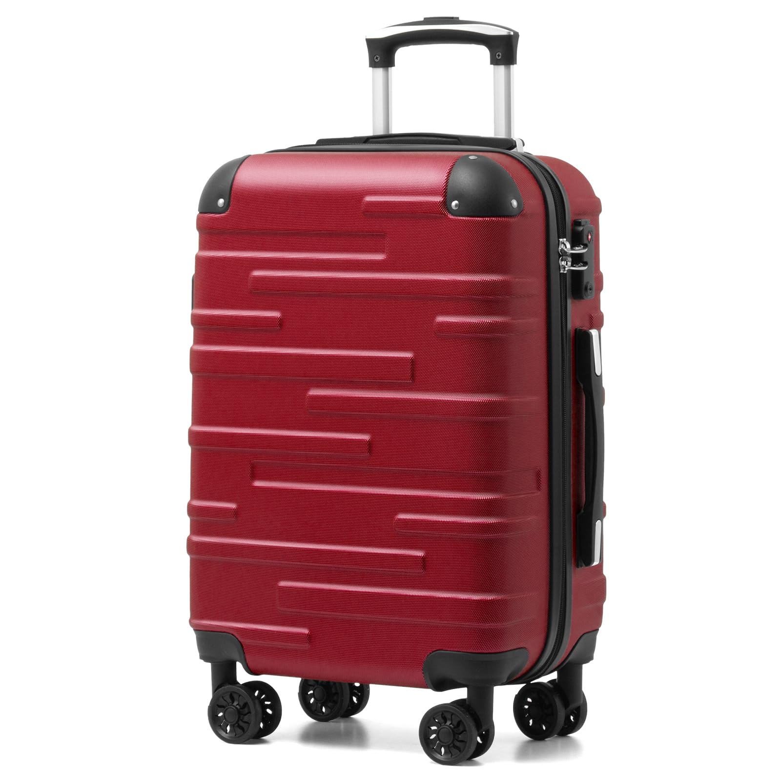 COOLIFE Hartschalen-Koffer Rollkoffer Reisekoffer Vergrößerbares Gepäck (Nur Großer Koffer Erweiterbar) ABS Material mit TSA-Schloss und 4 Rollen