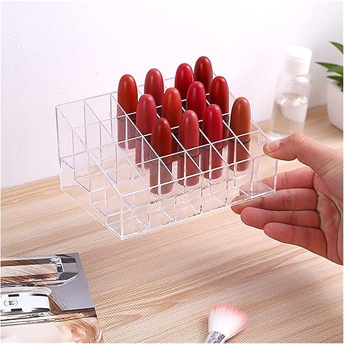 Miniatura 4 de HANRUO 24 Grid Lipstick Box Acrylic Makeup Organizer Storage Box Lipstick Nail Polish (Color  C Black 1PC)