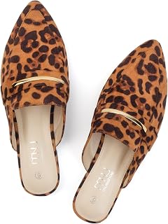 MUSSHOE Mules for Women - Suede Slip On Backless Loafers with Cushioned Insole and Non-Slip Sole, Pointed Toe Flats for Office Work Business Casual