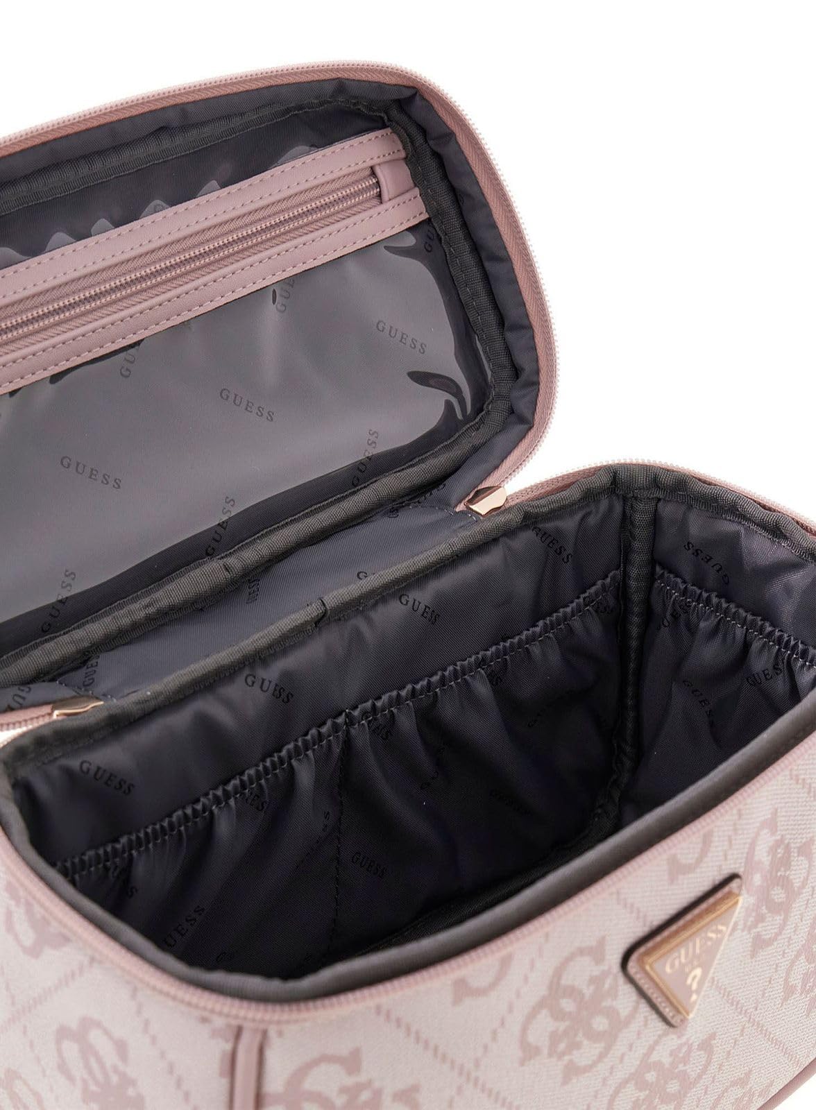 GUESS Kosmetiktasche Toiletry Train Case Orchid Logo Altrosa