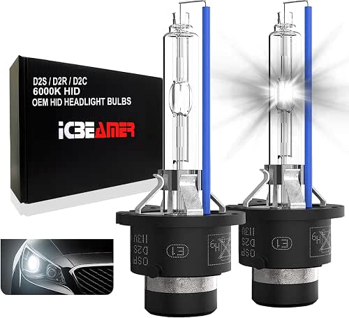 ICBEAMER D2S HID Xenon Headlight Bulbs 35W 6000K Diamond White