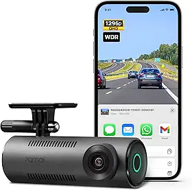 70mai Dash Cam M310, 1296P QHD, câmera inteligente WiFi integrada para carros, FOV grande angular de 130°, WDR, visão noturna, aplicativo móvel iOS/Android, gravação em loop, monitor de