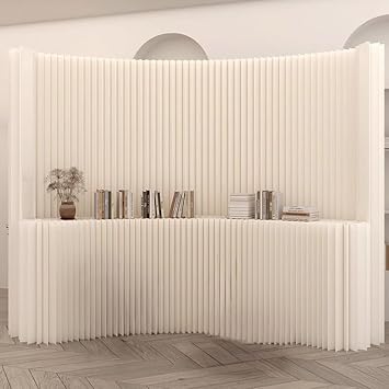 JKGHK Paper Room Divider, Room Dividers Folding Portable Office Divider, Freestanding Privacy Dividers Panels, Partition Indoor with Storage Shelves, for Home Office100x190cm/39.3x74.8in