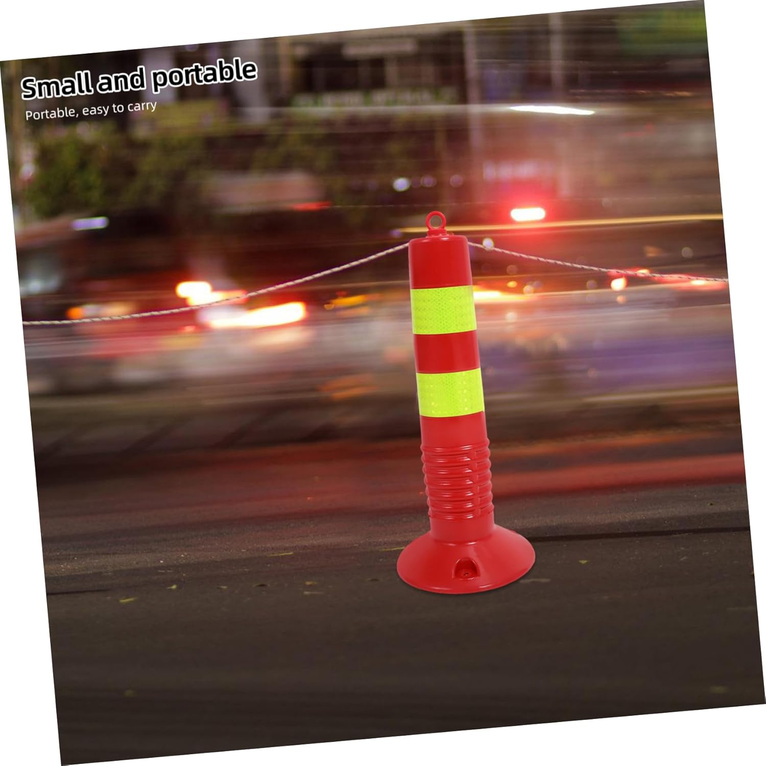 Car Stopper for Garage Parking Abs Traffic Cone with Chain Post Cap Safety Delineator
