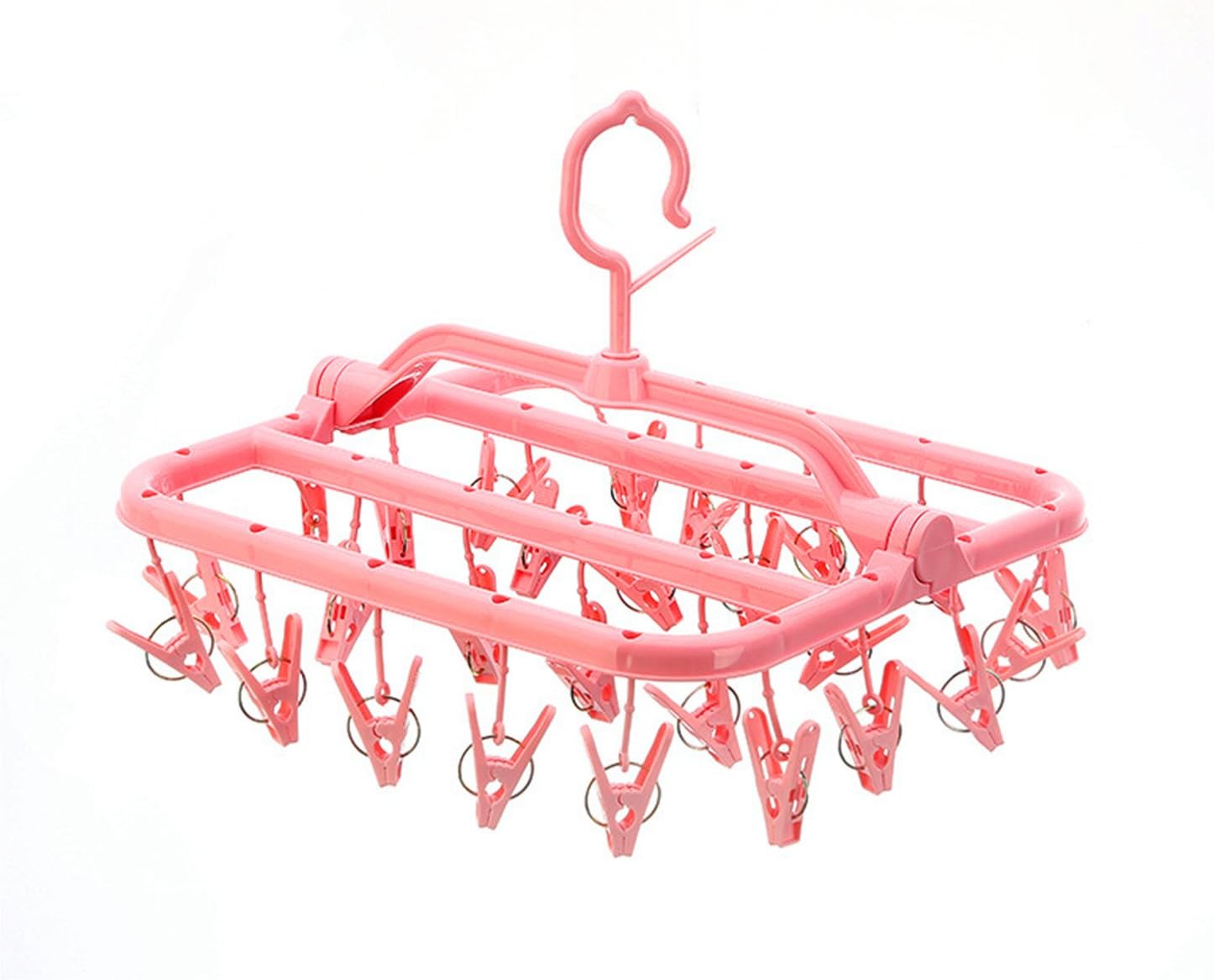 KK5 Laundry Drying Rack - Foldable Clip and Drip Hanger with 26 Clips| Premium Hign Quality for Small Clothes Socks & Intimates, Baby Clothes etc| 3 Colors Option
