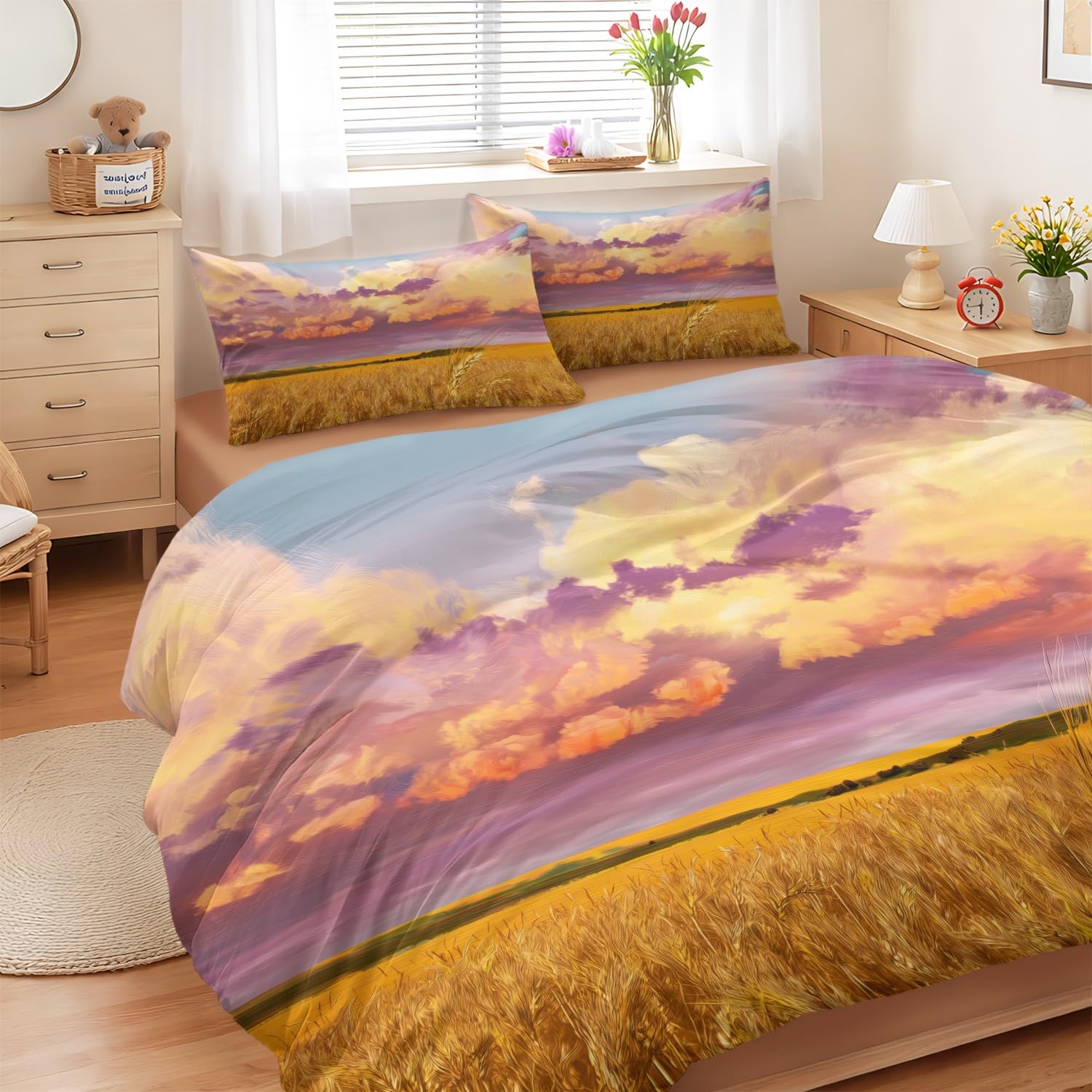 Housse de couette enfant 220x240 drap taies d'oreillers décoration chambre