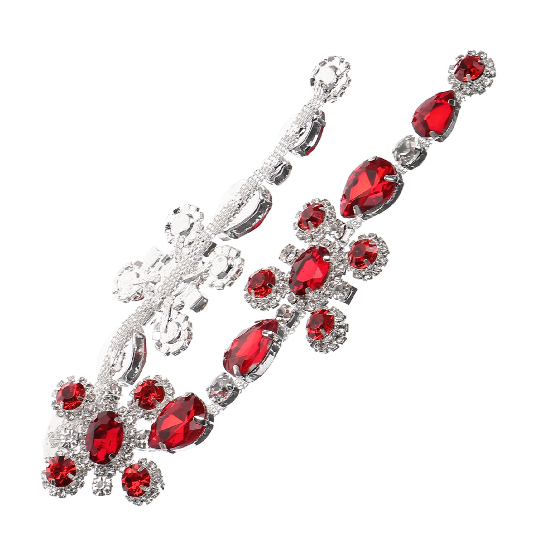 Cadena de flores de cristales rojos Gatuida para apliques de aleación y manualidades DIY
