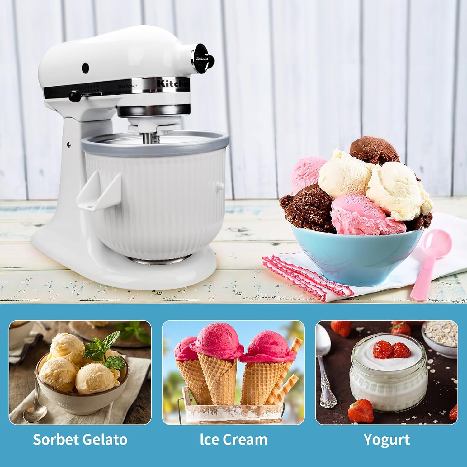 Ice Cream Maker Parts for KitchenAid, Ice Cream Drive Attachment, Fits KitchenAid Maker