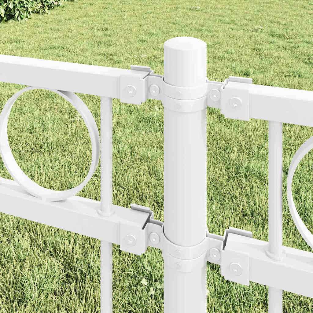 Generico Recinzione per Giardino Bianco Acciaio,Articoli di ferramenta,Barriere e recinzioni,Pannelli per recinzioni-42003924