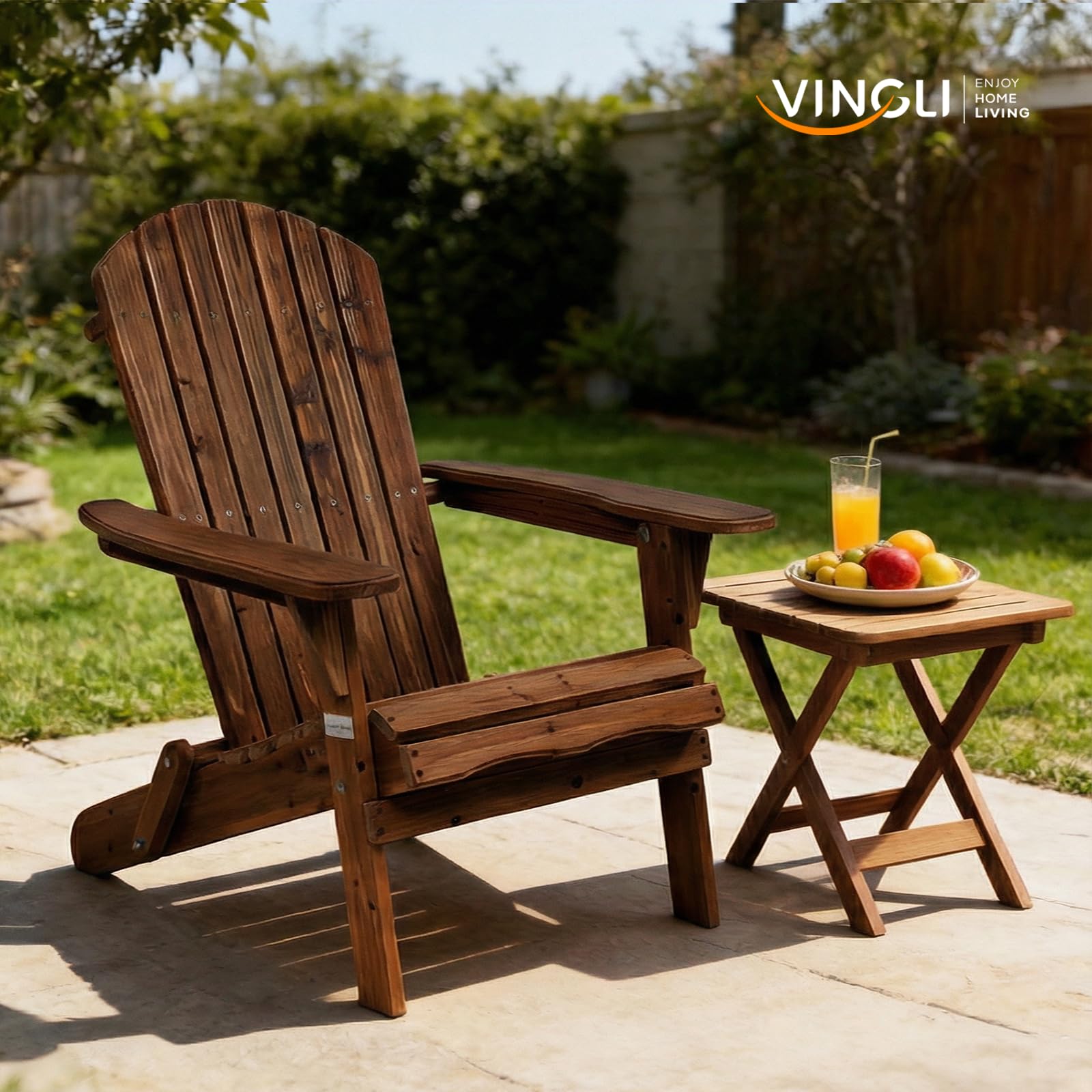 Amazon.com : VINGLI Folding Adirondack Chairs Set of 2, Wood