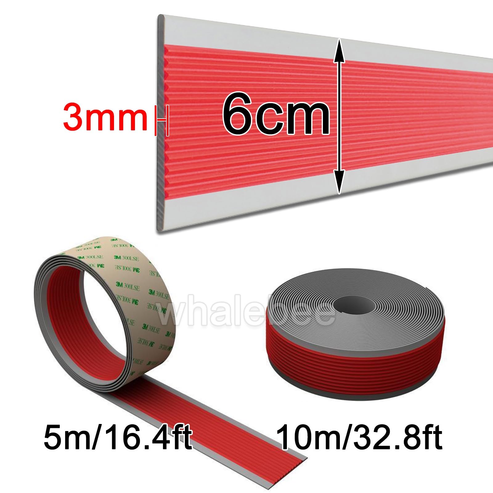Strisce Antiscivolo Gomma Autoadesiva 5m/10m×60mm×3mm Bordo della Scale Strisce Adesive Antiscivolo, Multilorato, Antiscivolo, Impermeabili, Flessibile per Rampa, Bagno, Cucina