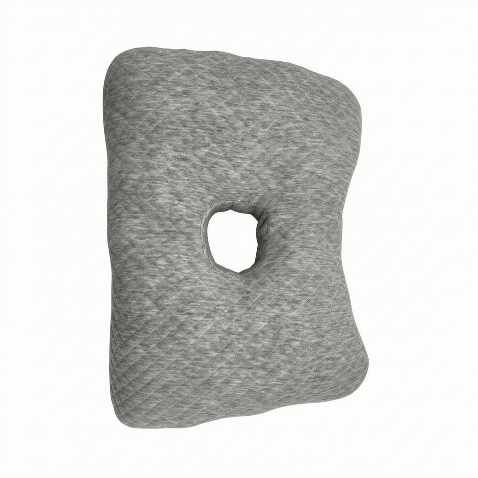 APIRILY PP Cotton Filling Side Sleeper Ear Pillow Polyester Ear-Hole Pillow Lightweight Bedding Accessory Compact Size, Light Gray | Travel Pillows | Travel Accessories-image-27