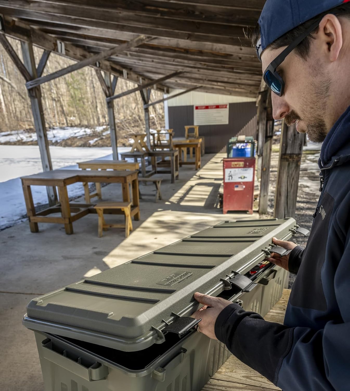 MTM TRC39 Tactical Rifle Crate with Wheels 39” Single Scope Hard Rifle Gun Carrying Case, Lockable All Weather Shooting Gear Storage Box ideal for Range or Field, Made in USA, Dark Earth - Image 5