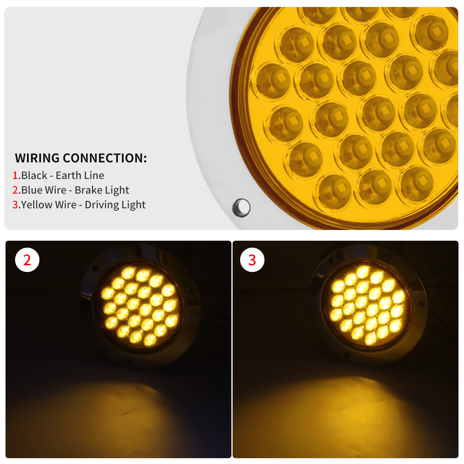 Amazon | Aoling テールランプ 12V 24連LED ラウンド 丸型リアライト