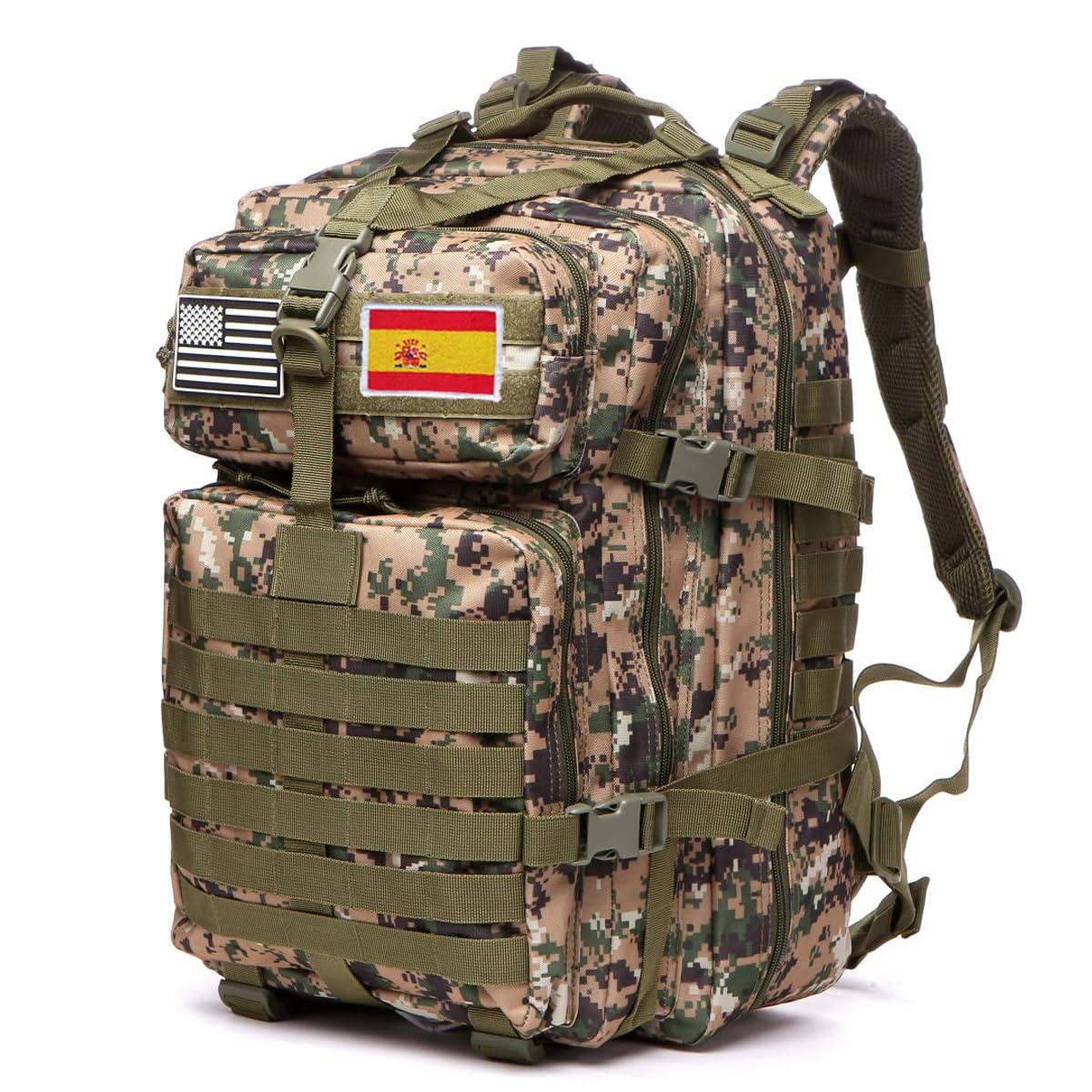 GUJOIN Mochila Tática 50 Litros con Sistema Molle - Gran Capacidad Militar Impermeable para Emergencias de 3 Días Caza Senderismo y Acampadas - Mochila para Actividades al Aire Libre (Negro) — view 9