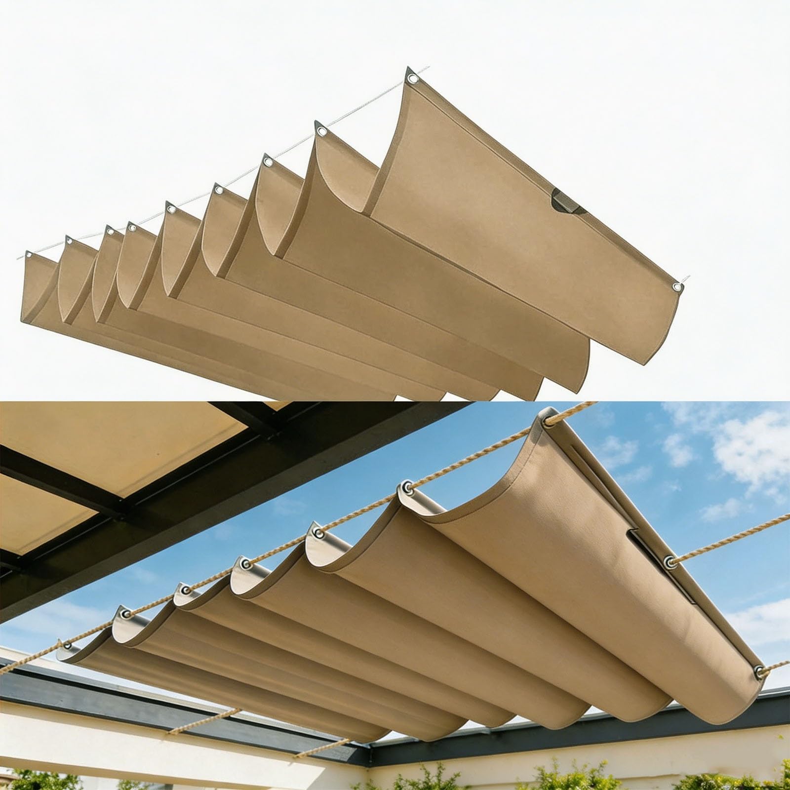Voile d'ombrage vague étanche 250x350 anti-UV 98% pour un jardin frais et protégé