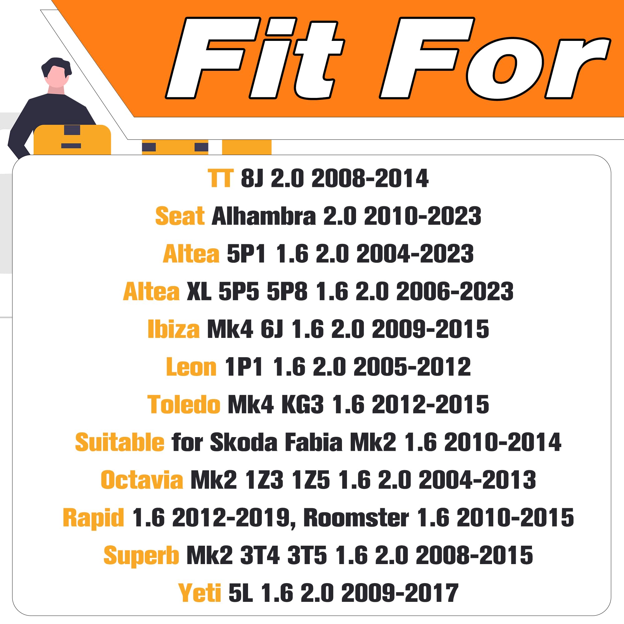 Coperchio bilanciere valvola motore con guarnizione compatibile per Audi A1 8X A3 8P Q3 8U Altea XL Ibiza 6J Leon 1P Octavia Superb Mk2 Golf Mk6 Polo 6R 6C 1.6 2.0 Sostituire # 03L103469R, 03L103483C