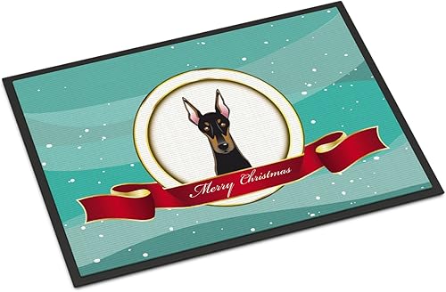 Miniatura 14 de Caroline's Treasures BB1449JMAT - Tapete de bienvenida de carlino negro, 24 x 36 pulgadas, tapete azul para puerta delantera, para interiores