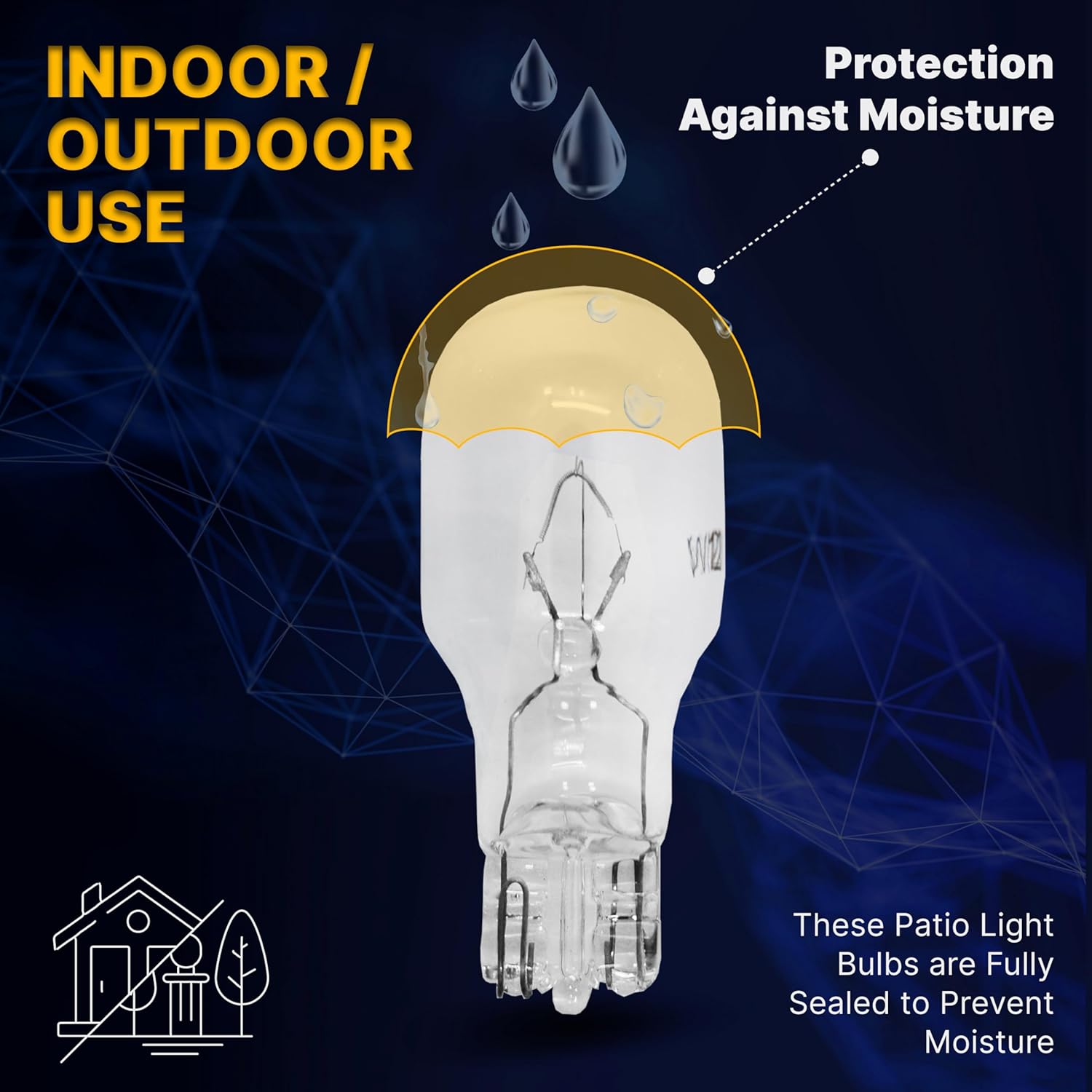 Diximus Landscape Low Voltage - 12 Volt 11W - T5 Wedge Bulbs - Compatible with Malibu Lights - Garden - Deck Light Bulbs - Yard Bulbs - 10 Pack (Clear, 10)