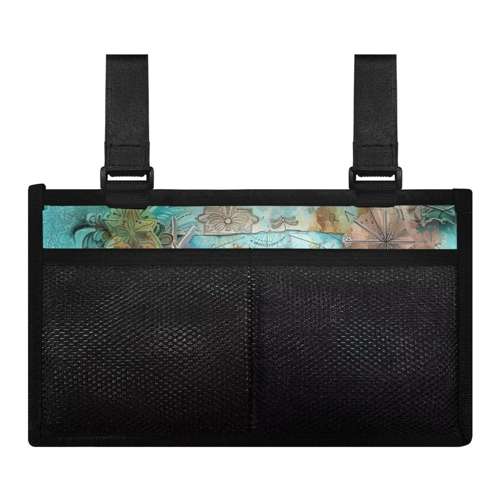 Yzaoxia Sea Turtle Wheelchair Side Bag Adults Electric Wheel Chair Accessories Pouch Walker Organizer Portable Bedside Caddy Hanging Bed Storage Bags Cozy Roomy Zippper Pocket Blue