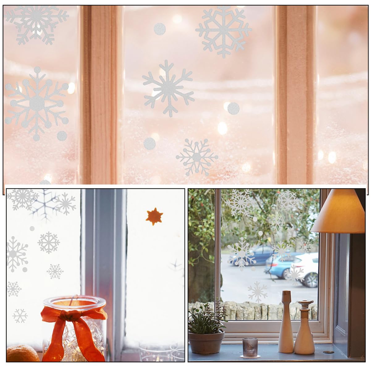 HOMSFOU 5fogli Decorazioni Natalizie per Finestre Adesivi Natalizi per Finestre in Decalcomanie Natalizie per Decorazioni per Porte Adesivi Natalizi per Pareti Decalcomanie per Pareti