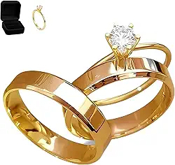 Par De Aliança Com Solitário Casamento Compromisso Elegant (4mm) + Caixa de Veludo + Mimo Surpresa