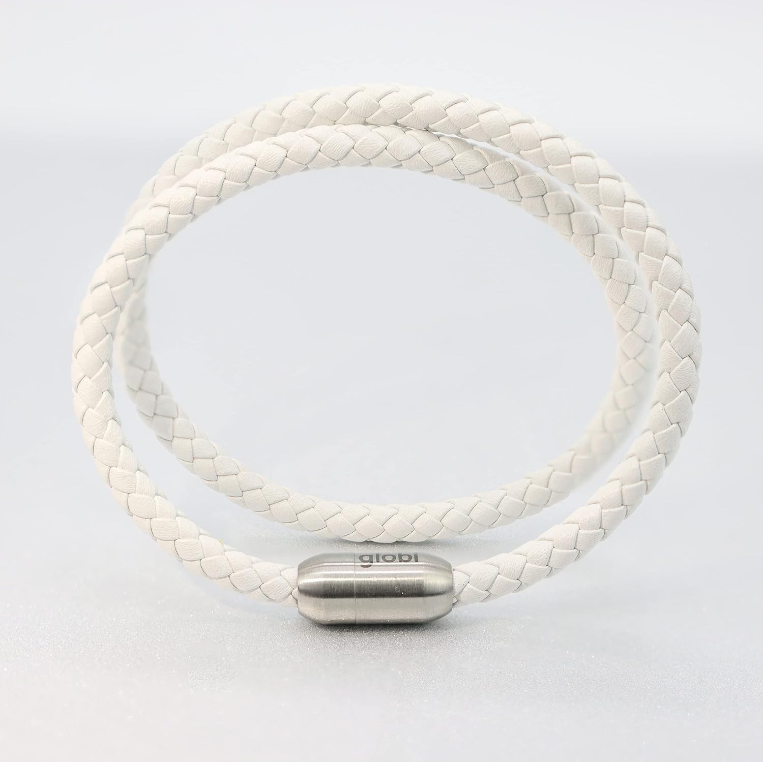 globi Leather Bracelet For Men | Genuine Wrap Braided Leather Cuff Bangle Bracelet with Magnetic Stainless Steel Clasp For Men/Women