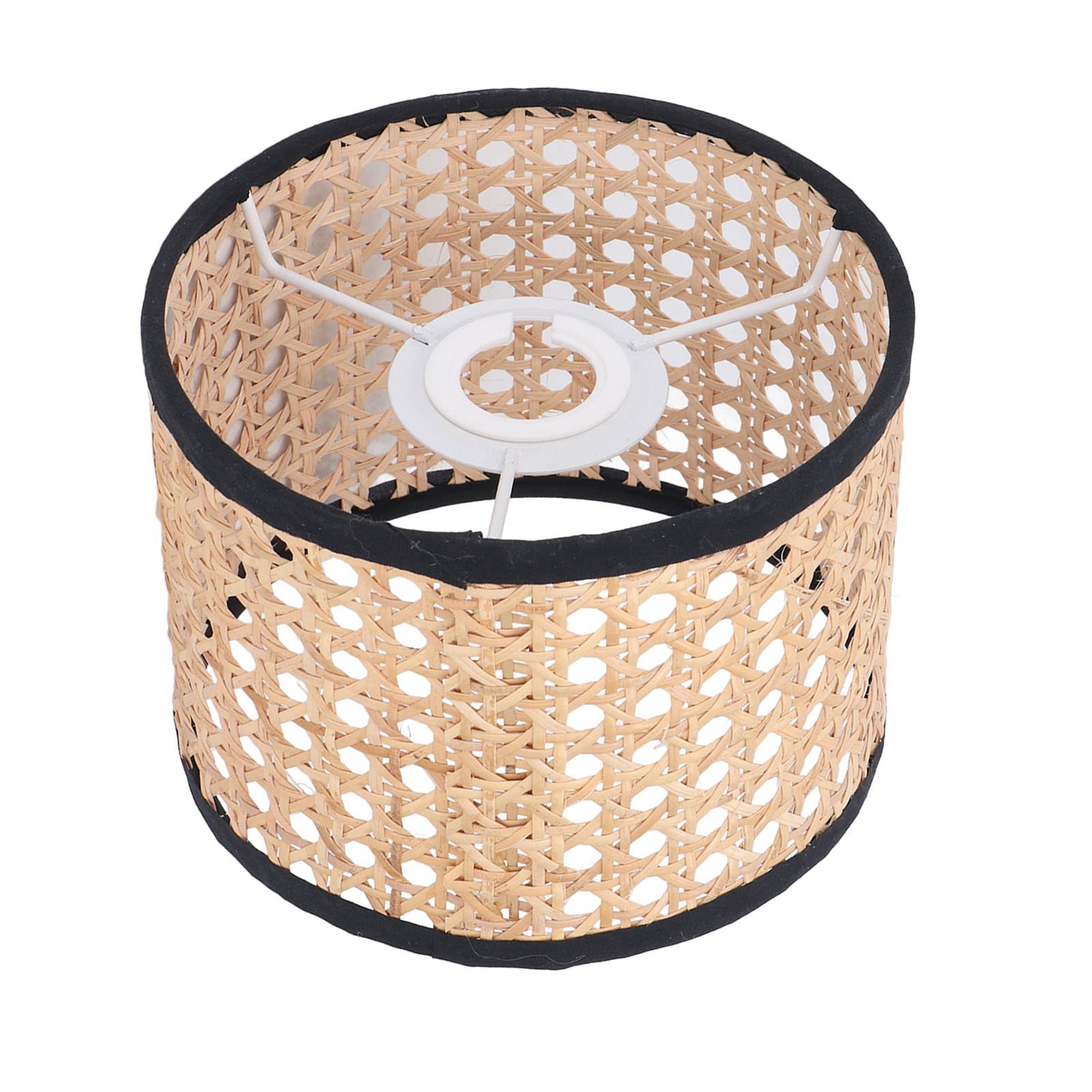 Mikikit Paralume in Rattan Intrecciato da 15 Cm, Coprilampada Decorativo per Lampade da Soffitto da Tavolo, Copertura Leggera per Illuminazione Casa e Hotel, Design Naturale