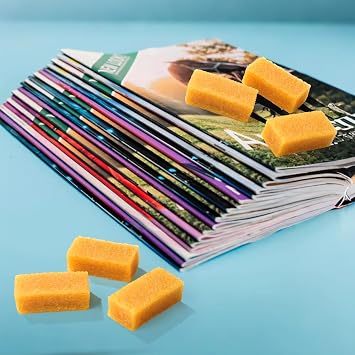 Marspark 6 Pcs Comic Book Dry Cleaning Natural Rubber Book Cover Eraser Tool Dirt Eraser Small Soot Sponge