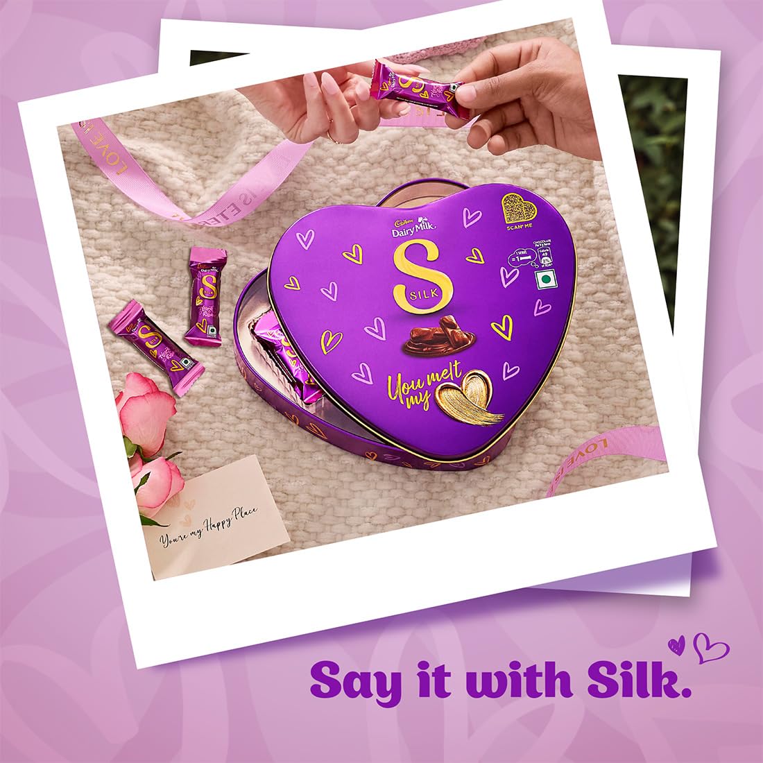 Cadbury Silk Valentine Heart Chocolate Box Front View