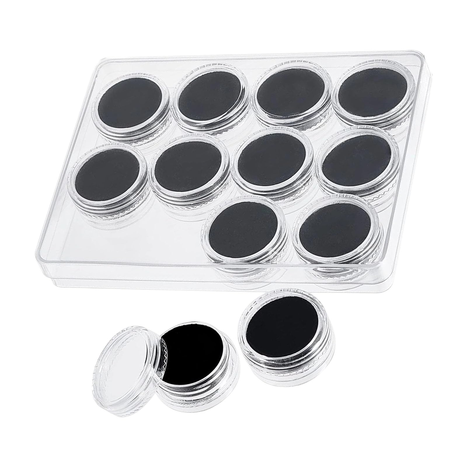 LLXYWJ Caja organizadora con Soporte de Piedras Preciosas de Cristal Transparente Forrada de Espuma, Bandeja de joyería con 12 Compartimentos, Bandeja organizadora de joyería para el hogar al por
