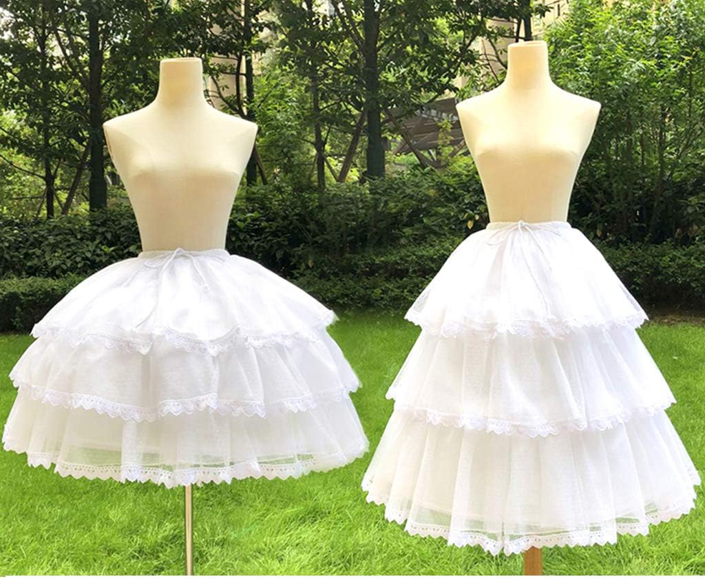 Long-Short White Pannier Hoop Skirt Underskirt Petticoat Lolita Dress - Image 2