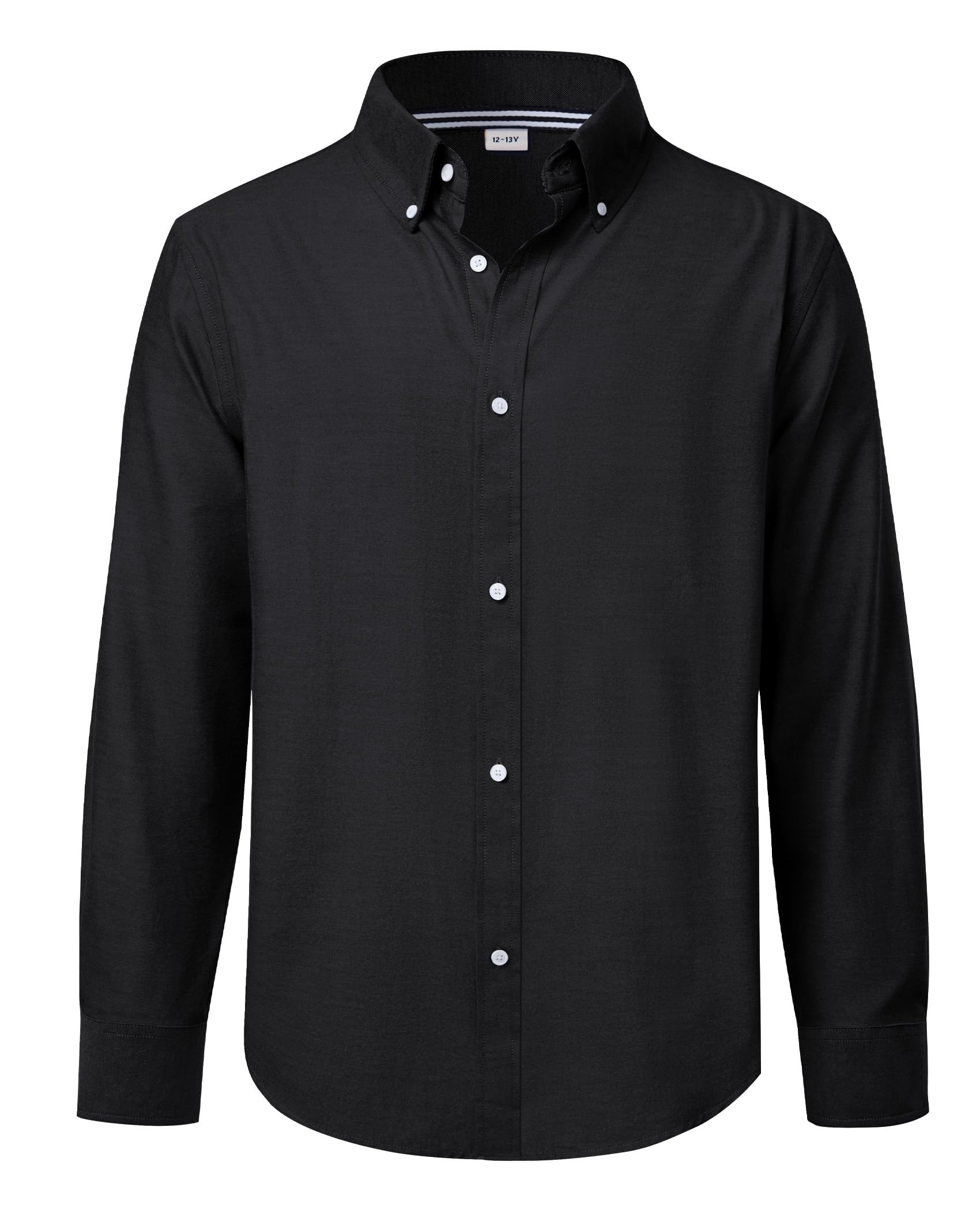 J.VER Boy's Long Sleeve Oxford Dress Shirts Solid Casual Button Down Collar Shirt Kids Formal Uniform Tops