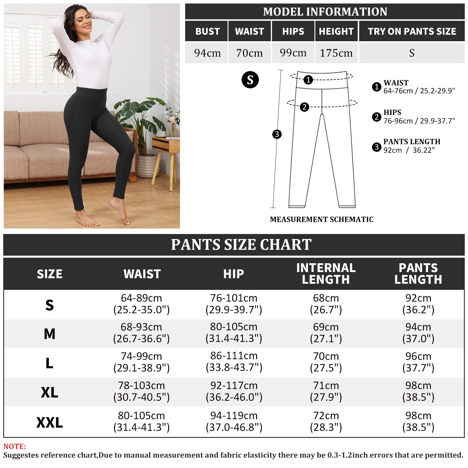TMEOG Leggins Invernali Donna Pantaloni Termici Leggings Felpati Pantacollant Vita Alta Fuso Termico Pantaloni Elasticizzati Leggings Curvy in Pile de Yoga Corsa Pilates per Donna