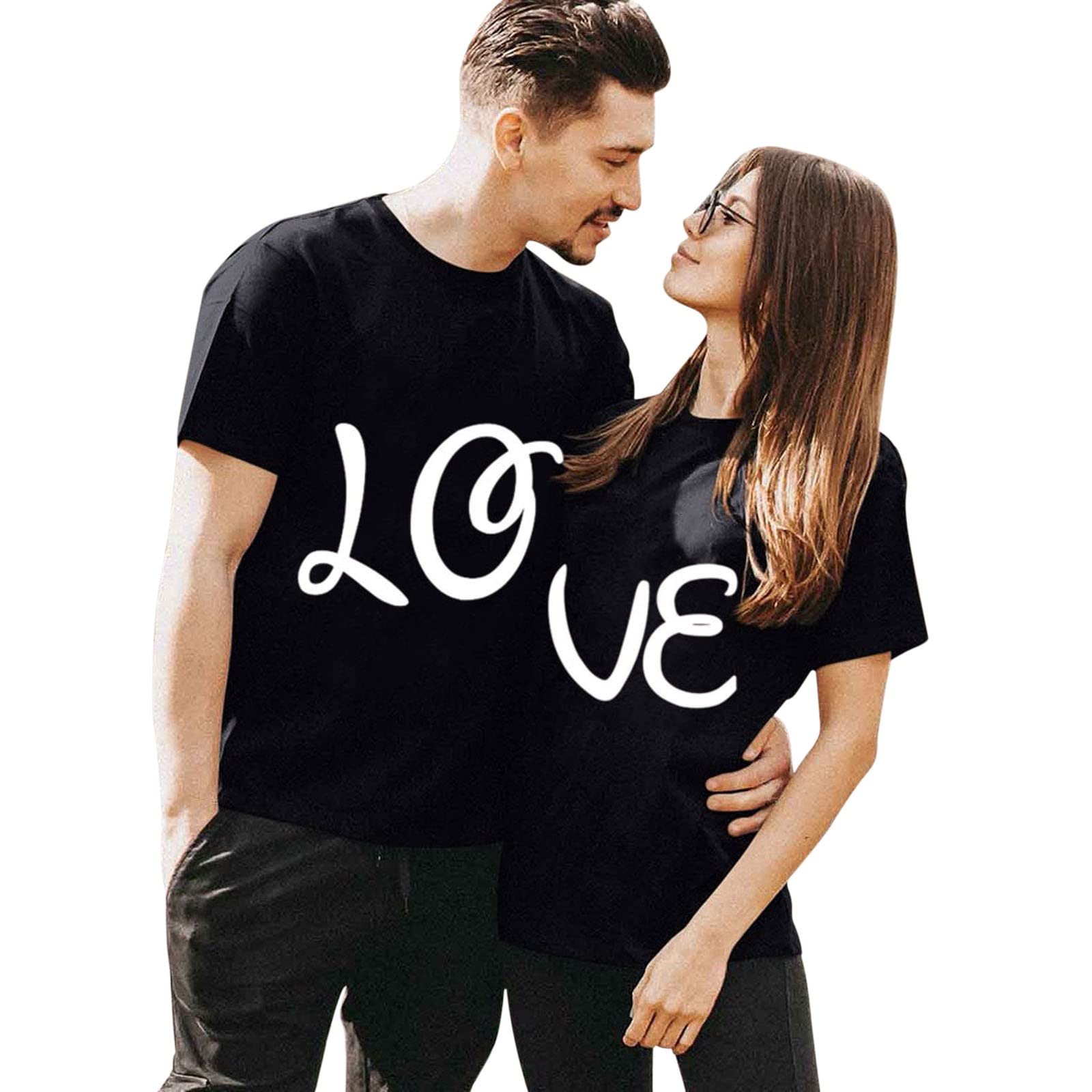 Cokbyavla Women's 9Black Tshirt Couples Matching Outfit,Matching Valentine's Day Shirts For Couples His And Her Valentine Shirts Outfit For Couples Anniversary Custom Hoodies For Men Fu(Men,,3Xl)