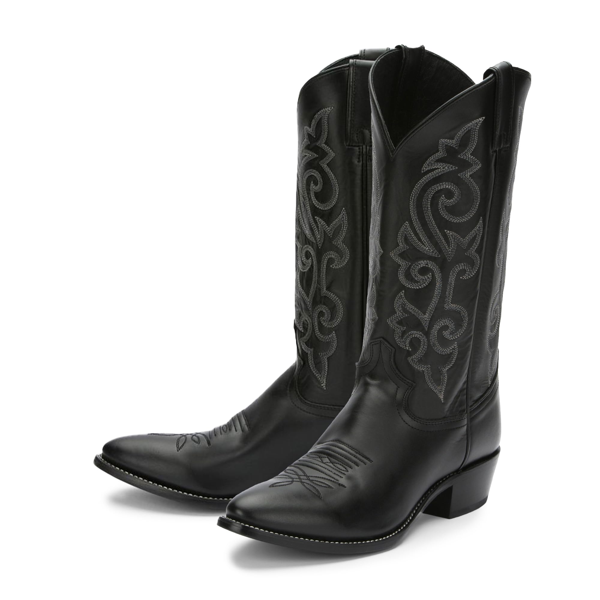 Justin Buck 13" Cowboy Boots for Men - Durable Premium Full-Grain Leather Round Toe Western Boots Build with Cushioned Insole & Full Welt Construction