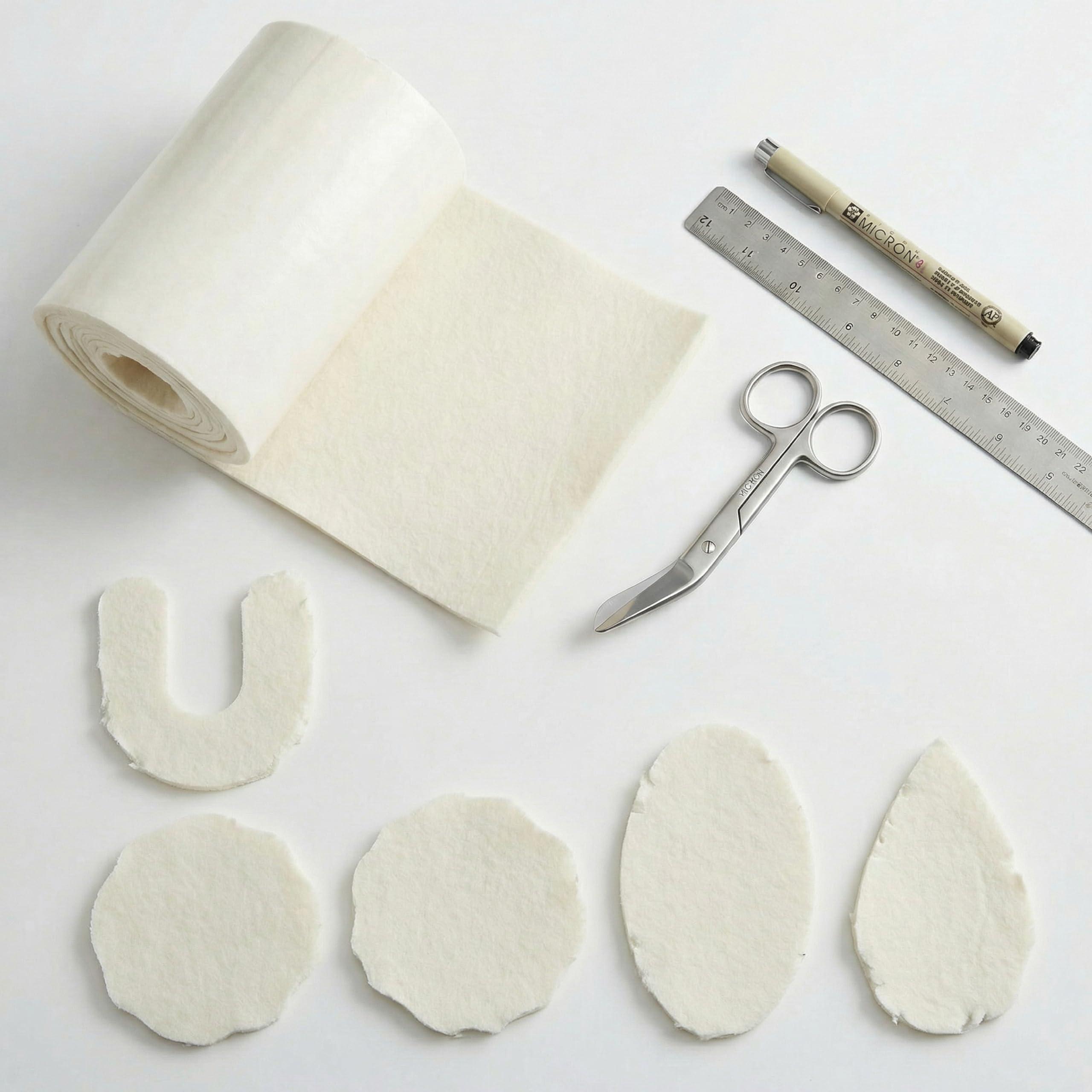 KMINA Fieltro Adhesivo Podología 6 mm, Recortable para Pies, 3 m x 10 cm | Rollo semirrígido de lana y viscosa rayón, superficie suave al tacto, cubre prominencias óseas y zonas sensibles