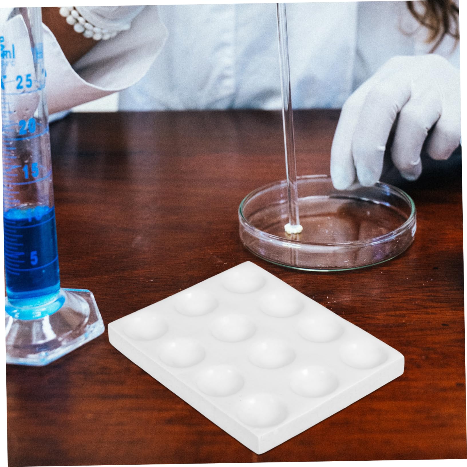 Keramik Tüpfelplatte mit 12 Löchern, Weiß für Laborzwecke | Porzellan Fleckplatte, Wissenschaftliche Experimentierplatte für Laboroperationen, Verschleißfest