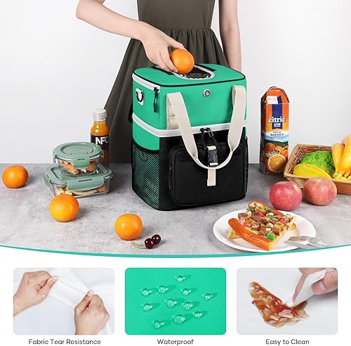 Miniatura 6 de Maelstrom Lunch Box for Women, 20L Insulated Lunch Bag Men, Leakproof Double Deck Cooler Bag, Soft Lunch Cooler with Quick Access Flip-Top Lid for