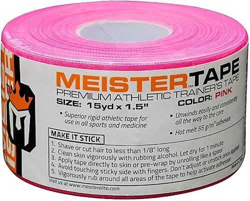 Miniatura 8 de Meister Cinta de entrenamiento atlético prémium de 15 yardas x 1.5 pulgadas para deportes y médicos (50% más larga), color azul, 1 rollo