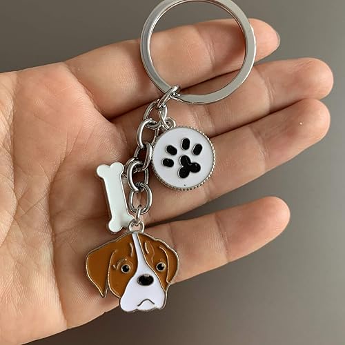 Miniatura 2 de Llavero de perro, llavero de cachorro, llavero de metal para identificación de mascotas, para ropa, bolsa de accesorio de adorno (33-Husky)