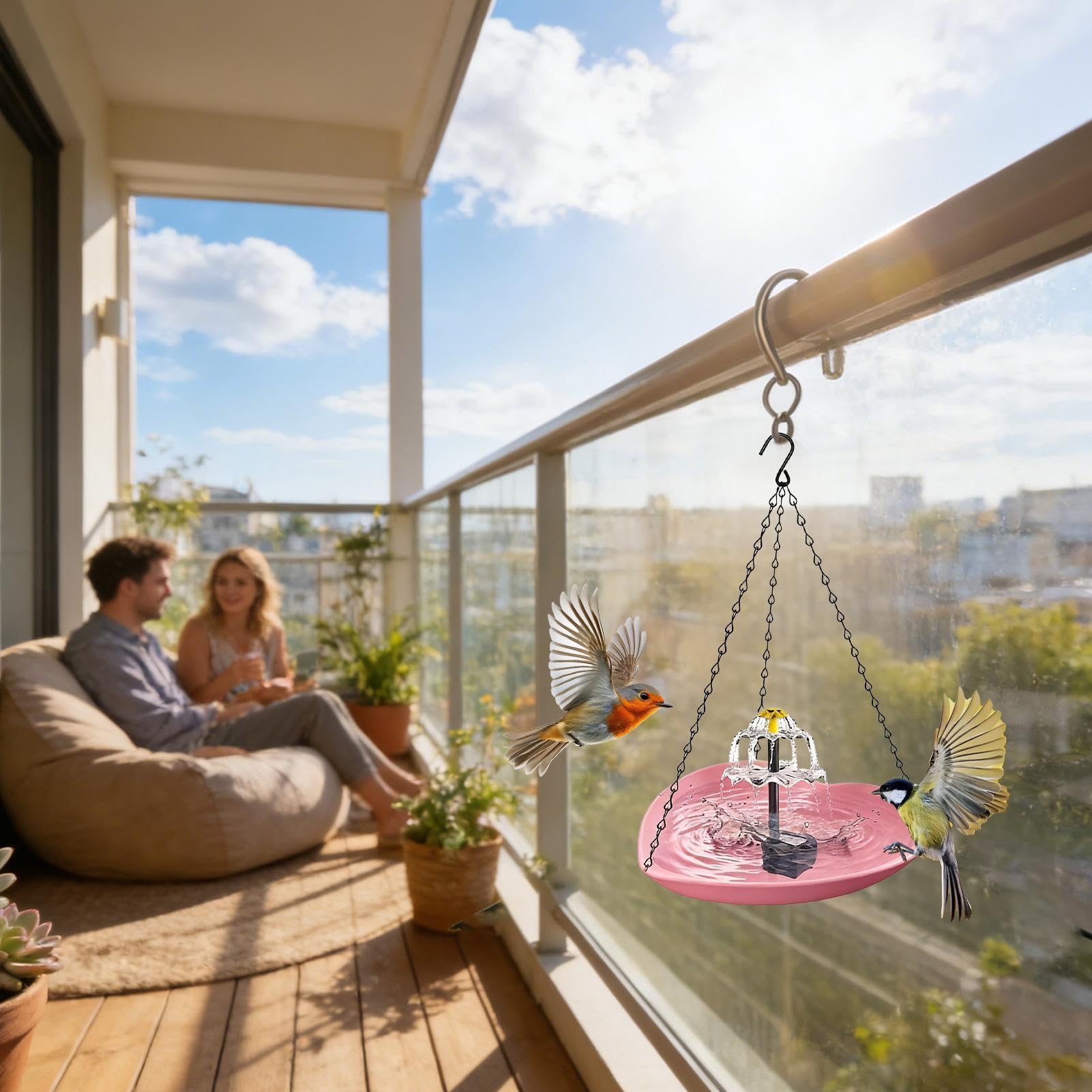 Baignoires pour oiseaux d'extérieur Forme cœur résistante aux intempéries