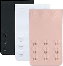Women's Seamless 3 Hook Bra Extender Comfortable Bra Hook Extender Bra Strap Extension, 3 Pieces